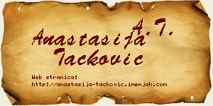 Anastasija Tacković vizit kartica